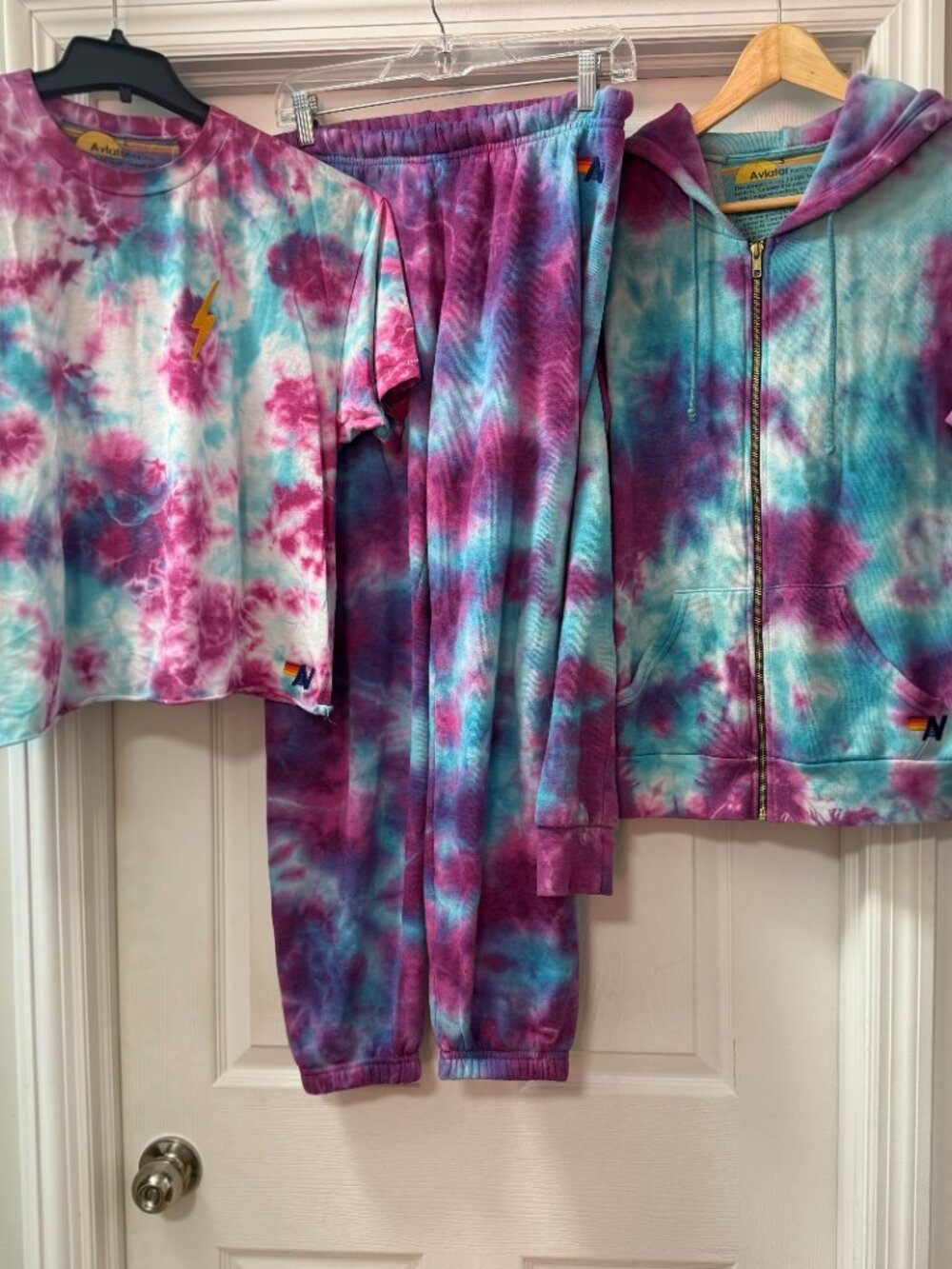 Aviator Nation Tie Dye 3-Pc Bundle Set S M L + NYC Brooklyn Tote & 2 Koozies - Picture 5 of 13